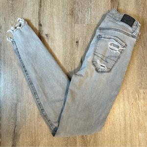 American Eagle Outfitters Light Gray Skinny Jeans